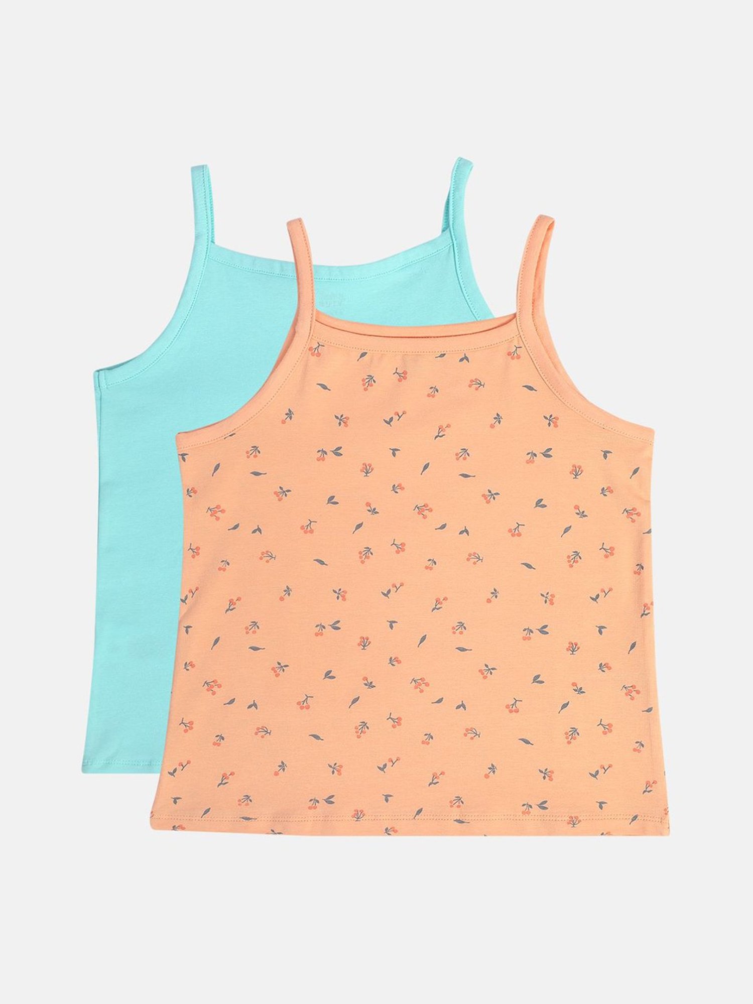 Kiddopanti Kids Black & Pink Solid Camisole (Pack Of 2)