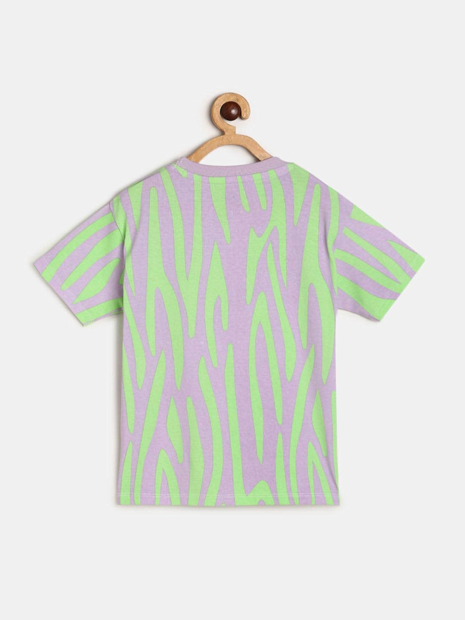 MINIKLUB Kids Purple & Green Printed T-Shirt