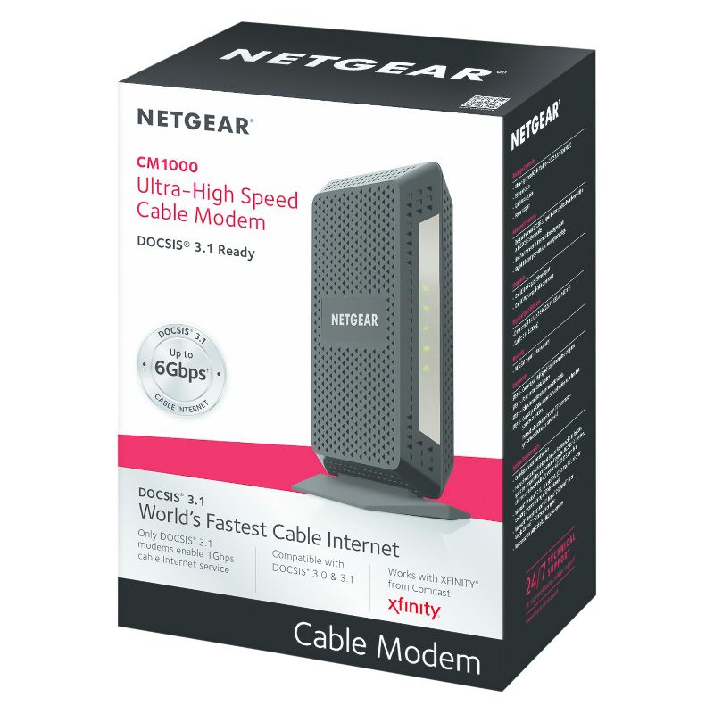 Netgear Cable Modem - Black (CM1000-100NAS)