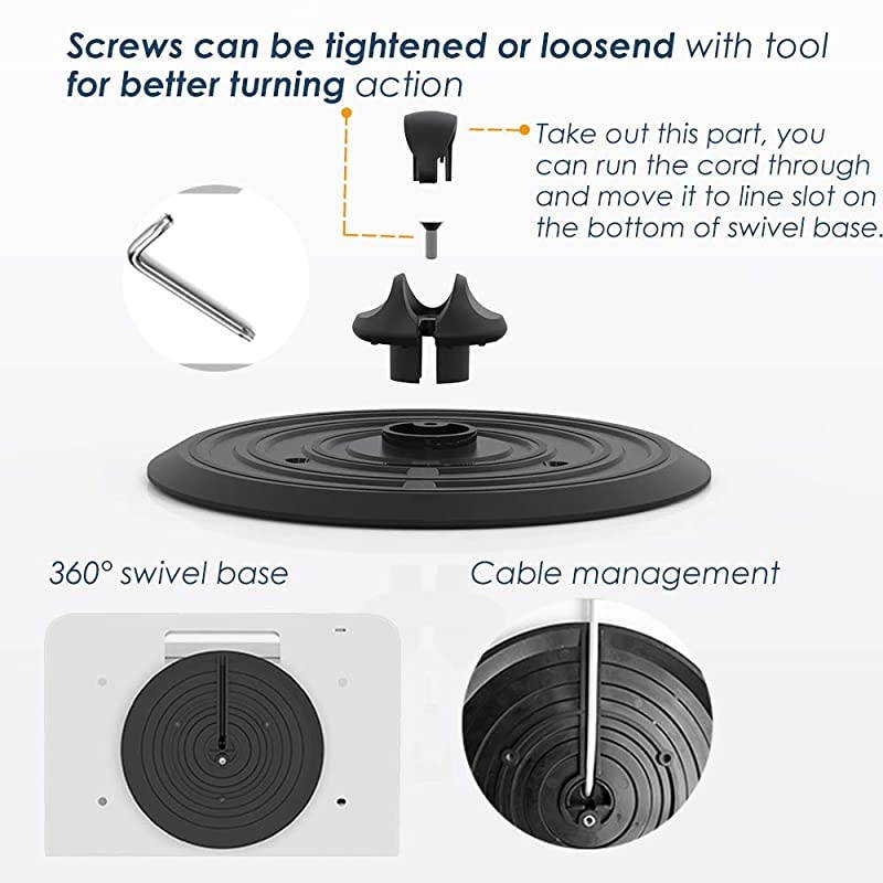 Tablet Stand for 102 inch iPad 7th8th Generation 360 Swivel Base Anti Theft iPad Retail Stand Metal White BSC102WT