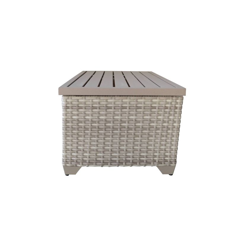 Nolin 7pc Sectional Weathered Brown Frame Sunbrella Spectrum Denim Fabric - La-Z-Boy