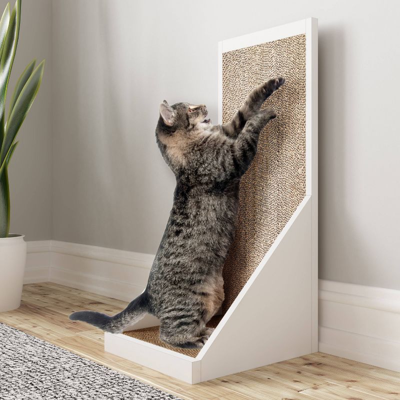 Way Basics Eco Standing Cat Scratcher Scratching Post - White