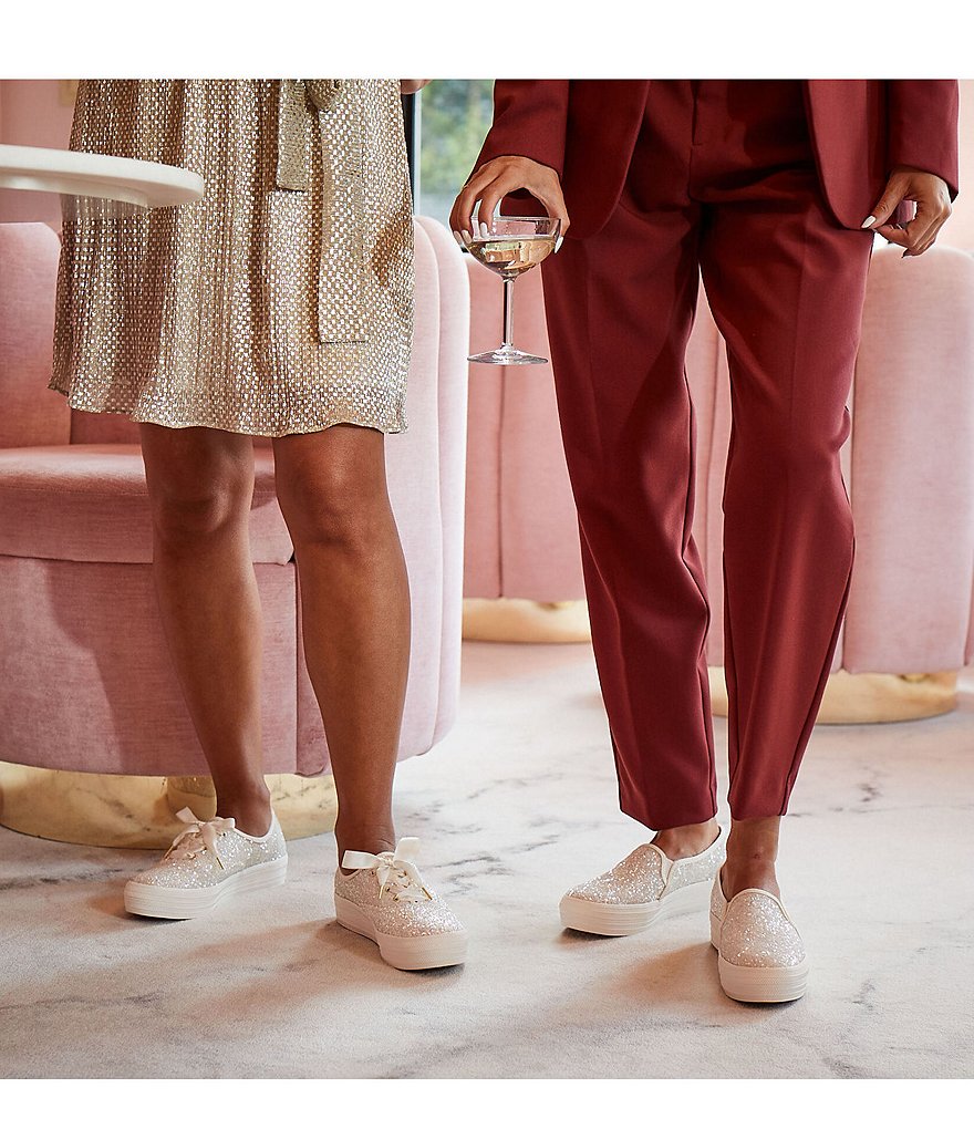 Kurt Geiger London Lexi Eagle Glitter Leather Lace-Up Sneakers