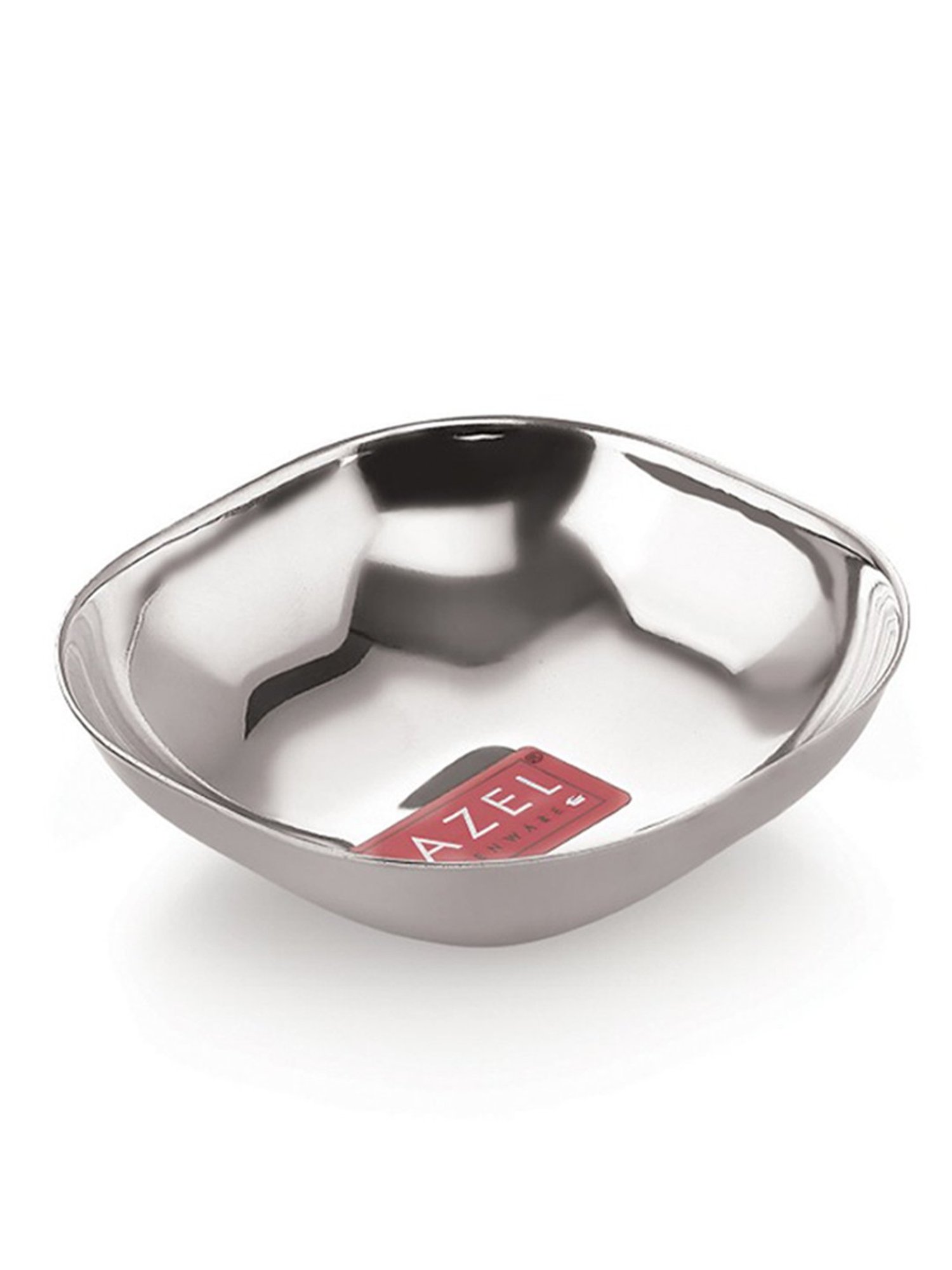 HAZEL Silver Stainless Steel Square Shaped Bowl for Snacks (260ml)