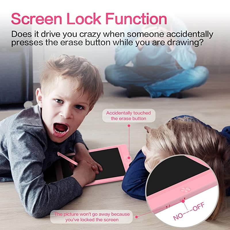 Writing Tablet Drawing Board Electronic Drawing Tablet Kids Tablets Doodle Board Writing Pad for Kids and Adults at Home School and Office with Lock Erase Button Pink
