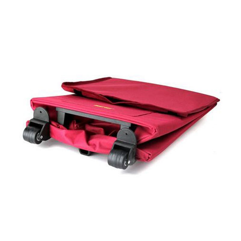 dbest products Smart Cart Collapsible Rolling Utility Basket for Laundry, Shopping, Travel, Cleaning Supplies, w/Telescoping Handle, Red