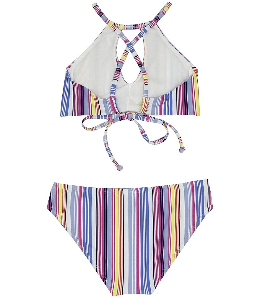 Splendid Big Girls 7-16 La Paz Stripe Halter Two-Piece Swimsuit