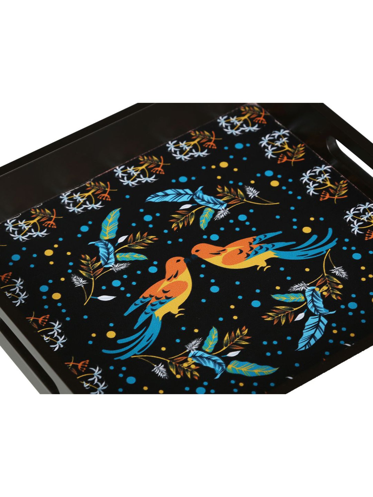 Crayton Birds Printed MDF Square Serving Tray - Set of 1