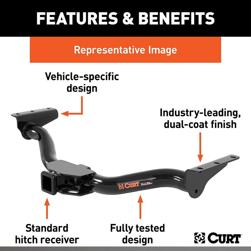 CURT 14002 Class 4 Trailer Tow Hitch with 2 Inch Receiver Rated for 10,000 Pounds Gross Trailer Weight for 2009 to 2014 Ford F150 Models