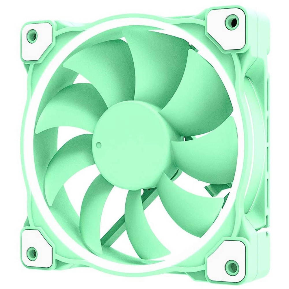 ID-COOLING ZF-12025 Pastel 120mm Case Fan White LED PWM Fan for PC Case/CPU Cooler (Green)