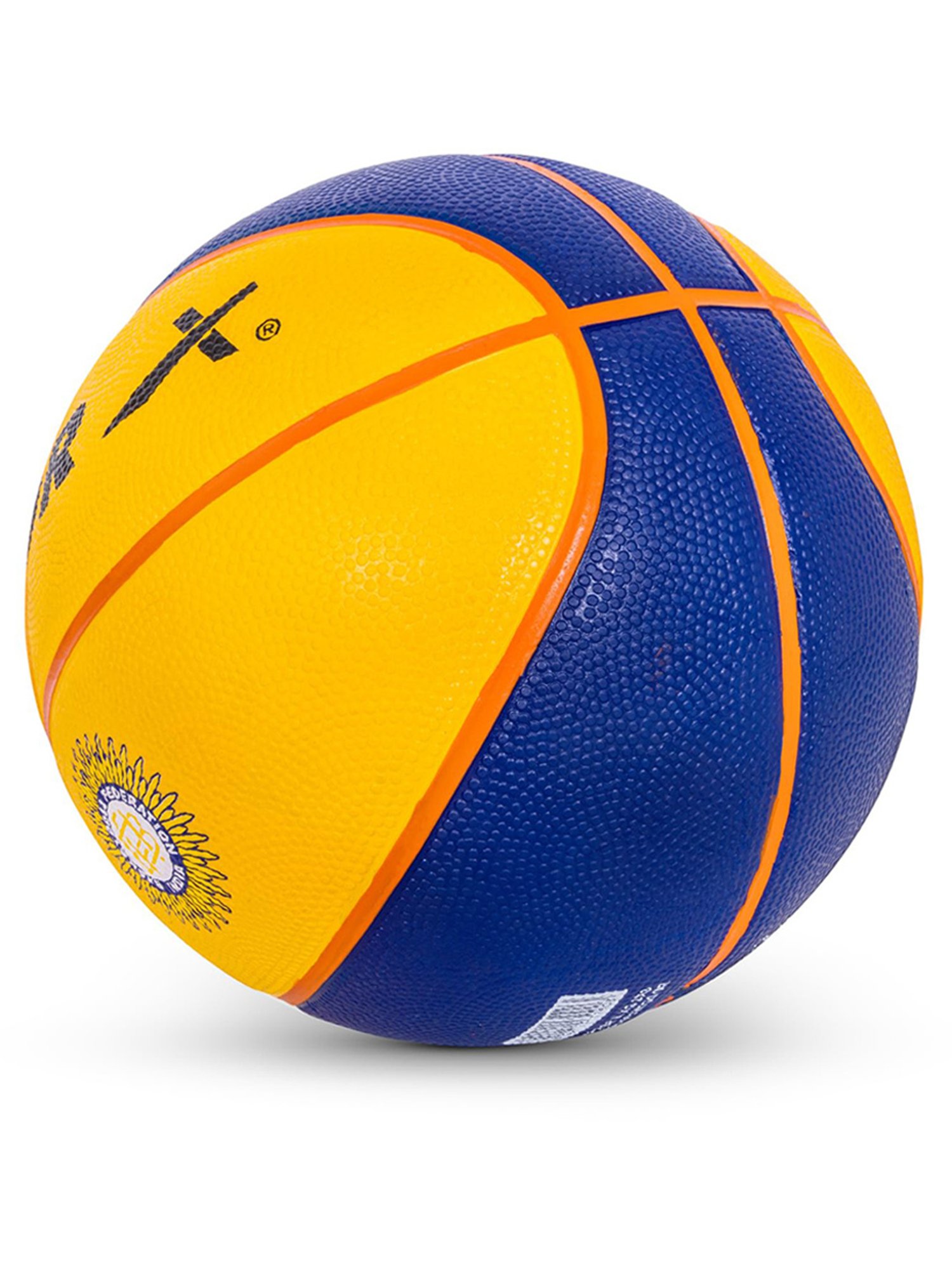 Vector X HG 3X3 Official Match Ball Specialized Reinforced Rubber Basketball (Blue & Yellow) Size -6