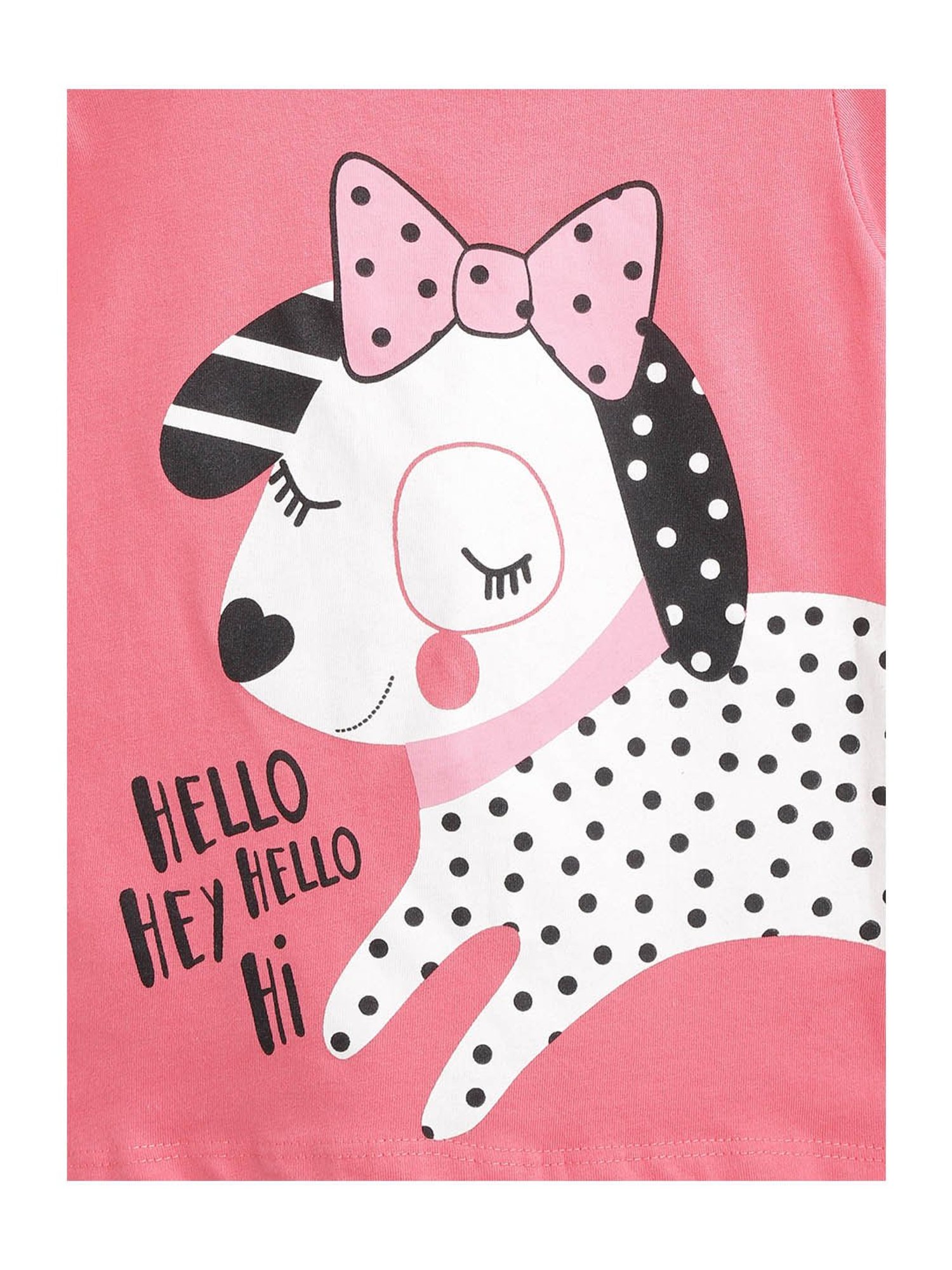 Lazy Shark Kids Peach & Navy Printed  Top with  Shorts