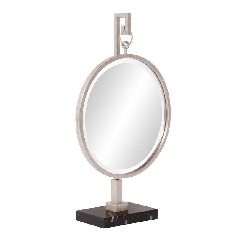 Round Medallion Decorative Wall Mirror Silver - Howard Elliott