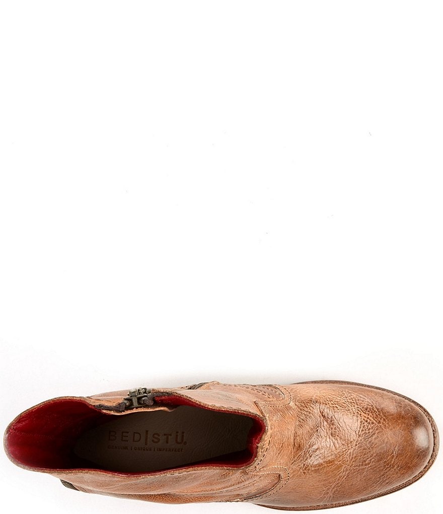 Bed Stu Iris Leather Block Heel Booties