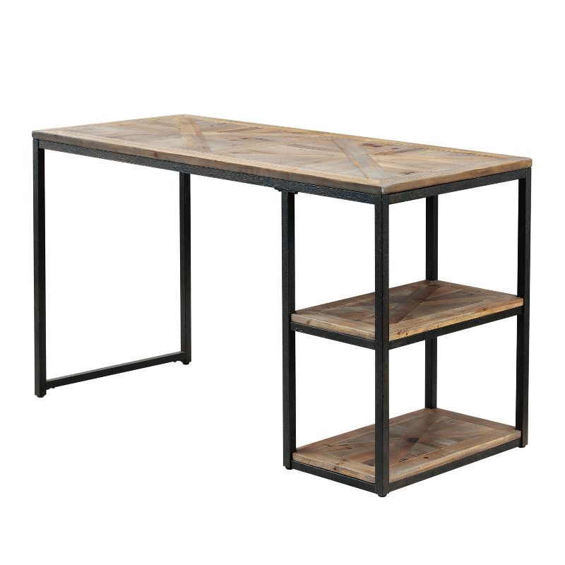 Garris Reclaimed Wood Writing Desk Black - Aiden Lane