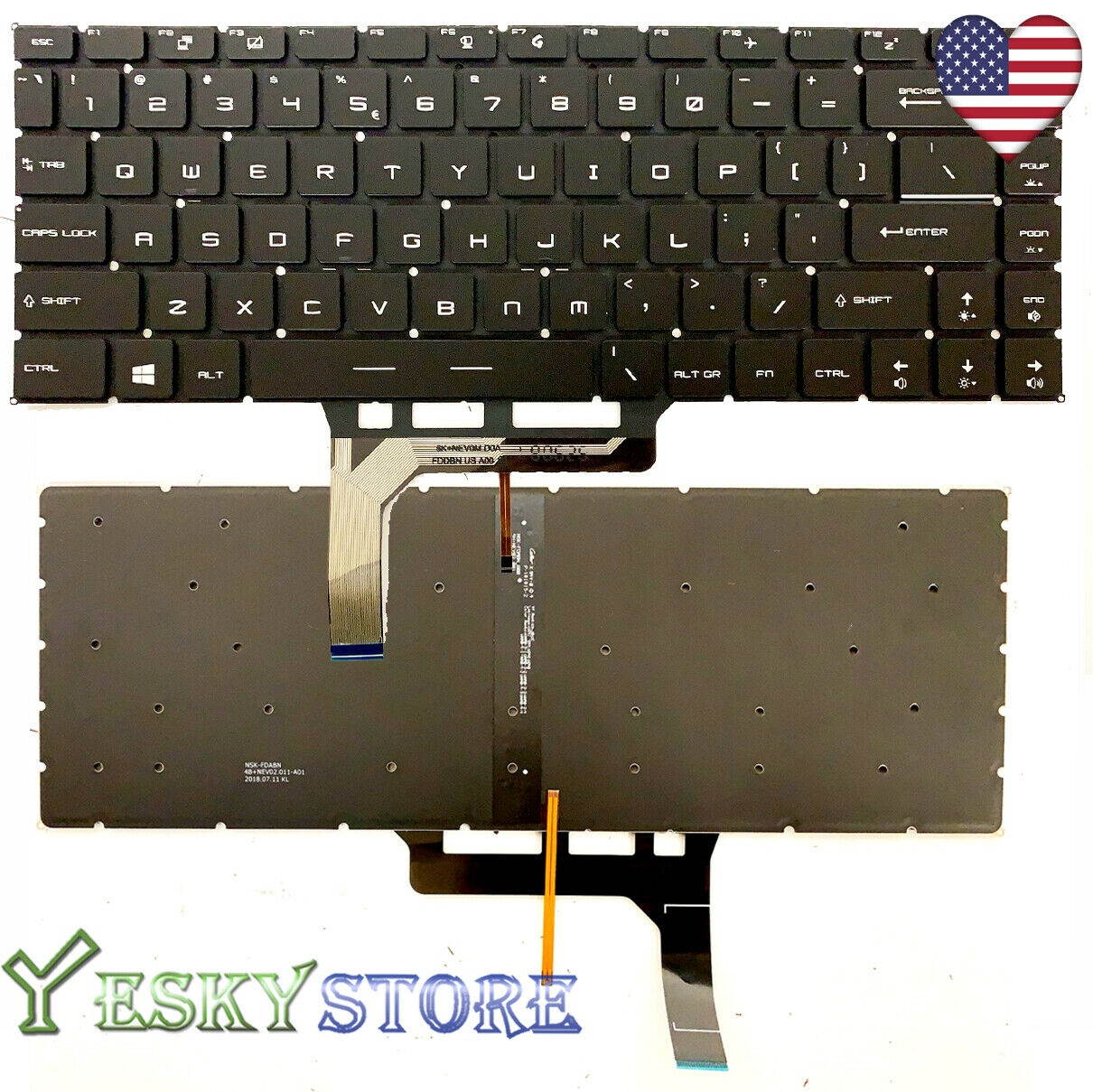 NEW for MSI GS65 8SE 8SG 8SF Stealth Thin 8RE 8RF Keyboard Backlit US