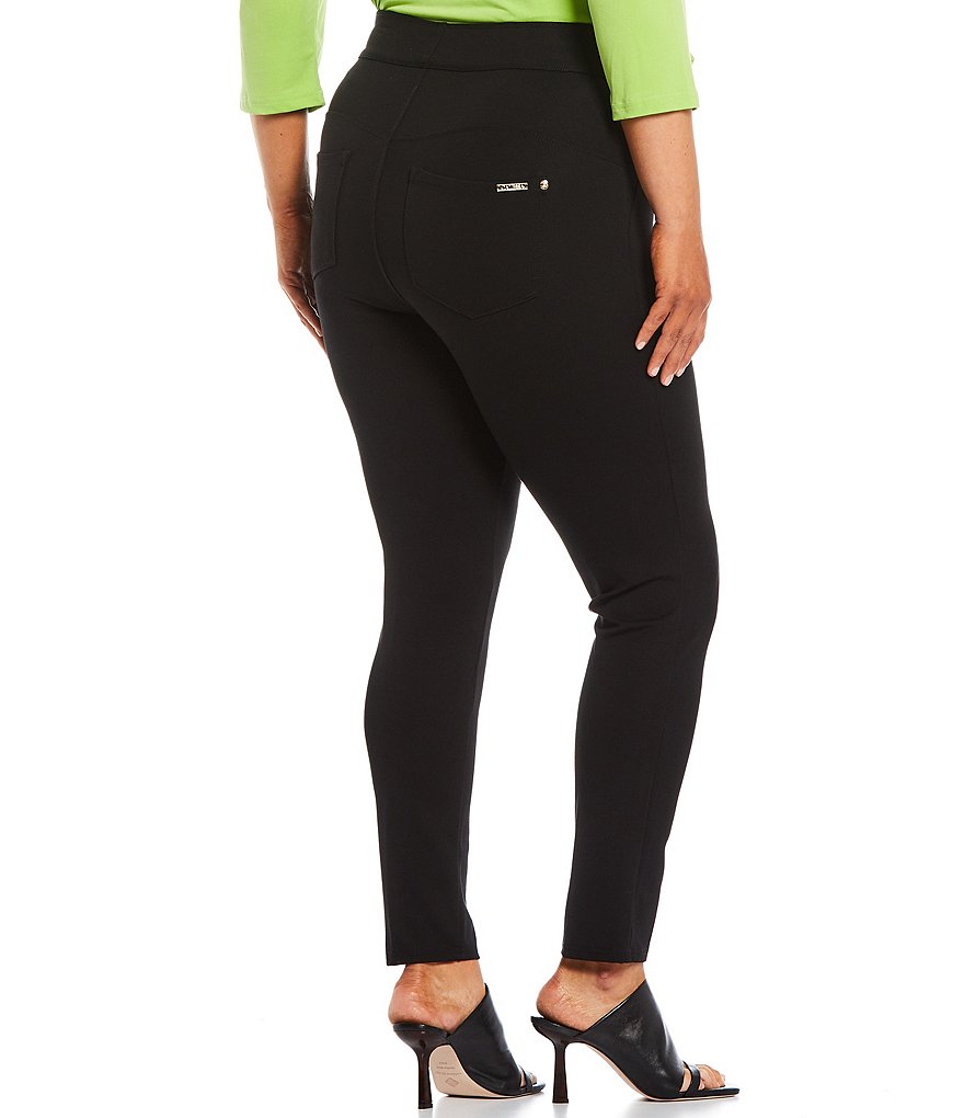 Calessa Plus Size Ponte Knit 4-Way Stretch Skinny Ankle Leggings