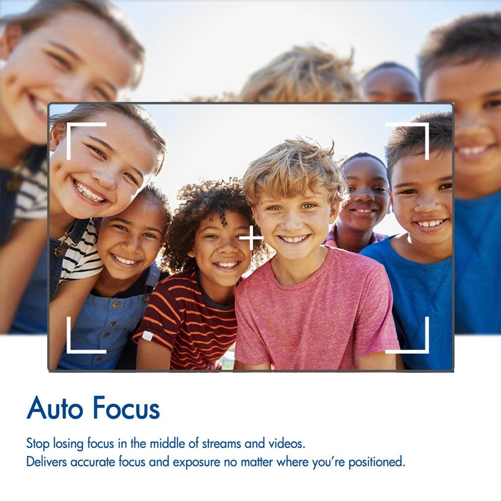 Auto Focus USB Webcam 1080p with Cover, Streaming HD Web Cam with Microphone Tripod Base Monitor Autofocus Computer Camera- Skype/Zoom Cam for Desktop PC Laptop, USB Plug Play for Windows Mac