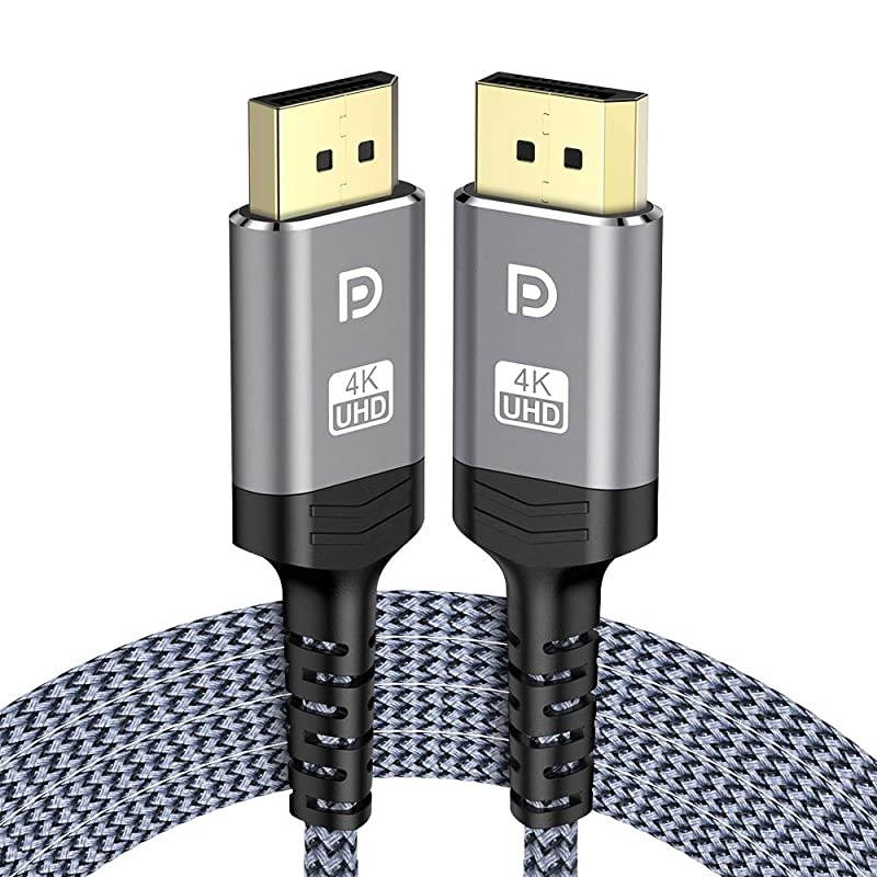 DisplayPort Cable, 3.3ft DP Cable 4K Nylon Braided -(4K@60Hz, 2K@144Hz) Ultra High Speed DisplayPort to DisplayPort Cable or Laptop PC TV etc- Gaming Monitor Cable (Grey)