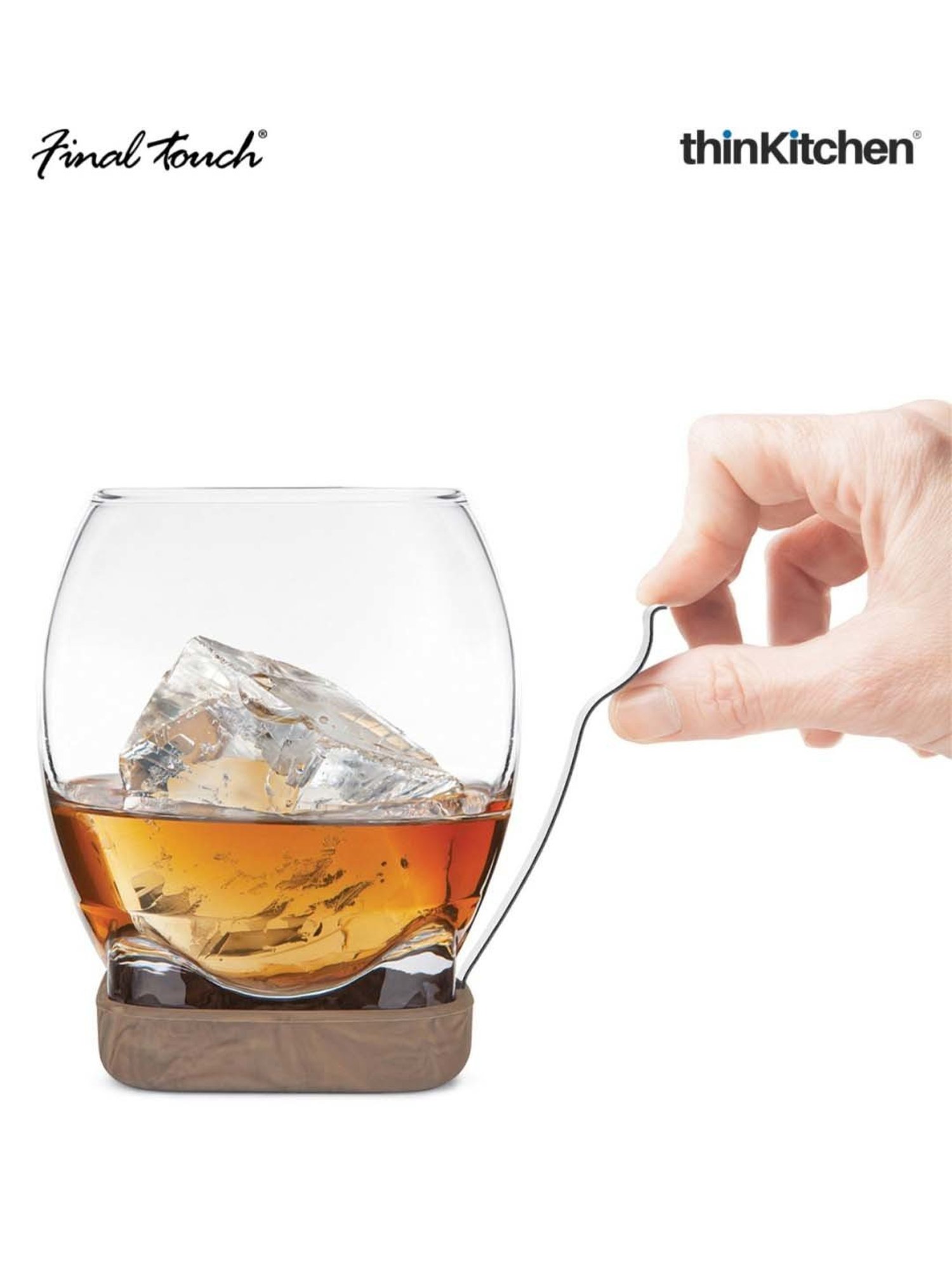 Final Touch Transparent Silicone Cigar Glass With Ss Holder (0.42 L)