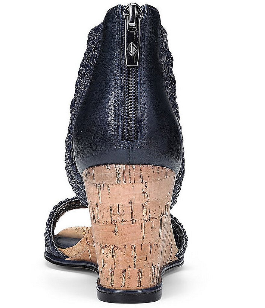 Donald Pliner Lagos Woven Patent Cork Wedge Sandals