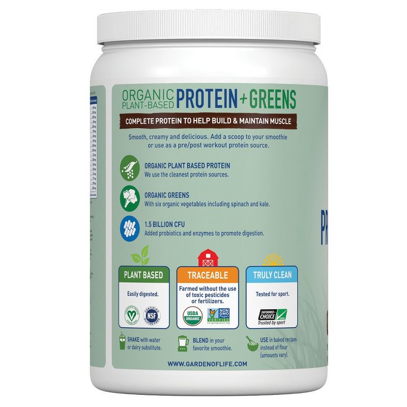 Garden of Life Organic Vegan Protein + Greens Shake Mix - Chocolate - 19.4oz
