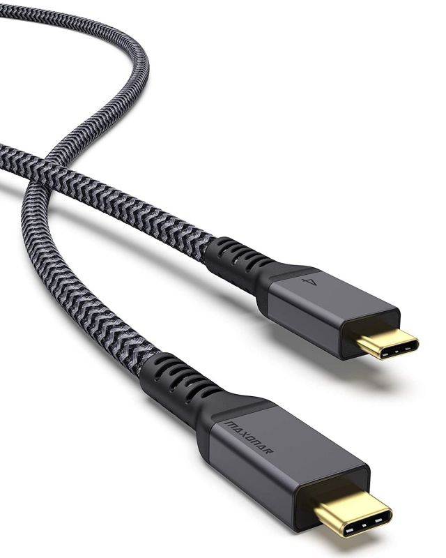Thunderbolt 4 Cable 6.6Ft Maxonar Thunderbolt 4 Cable 40Gbps with 100W Charging and 8K@30Hz 5K@60Hz or Dual 4K Video Compatible with Thunderbolt 4 USB4 Thunderbolt 3 USB-C 2020 M1 Mac Books