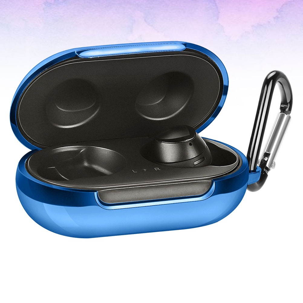 Fashion Wireless Headset Case Protector Shockproof Dustproof Portable Earphone Cover Compatible for Galaxy Buds (Blue)