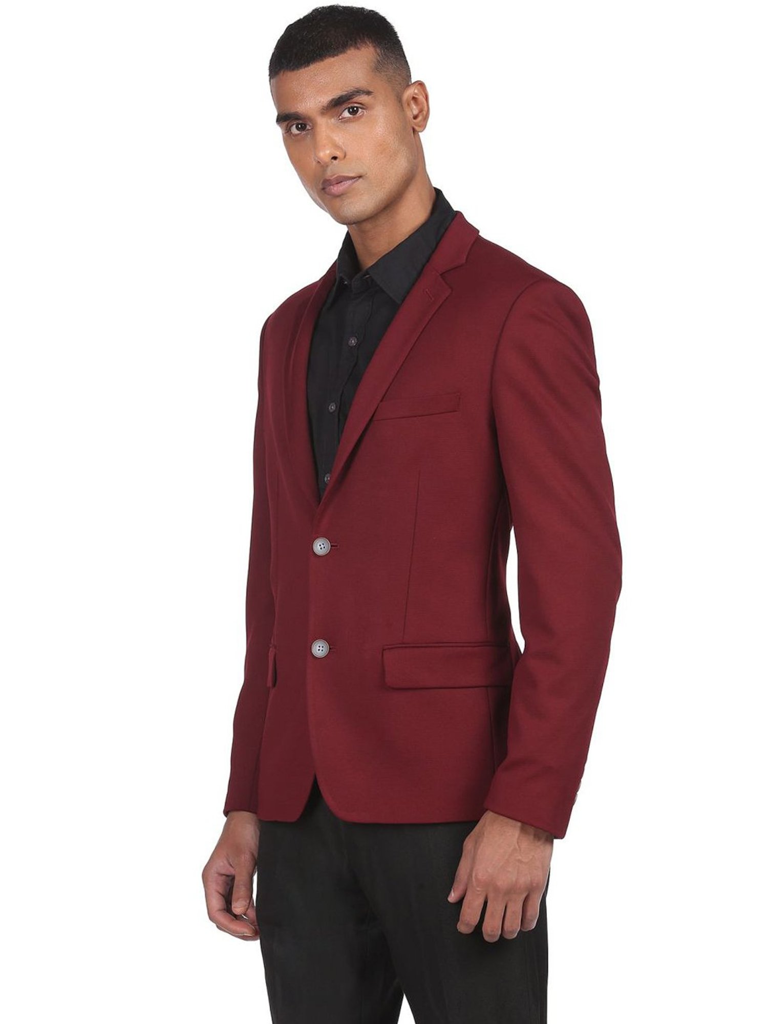 AD by Arvind Red Slim Fit Blazer