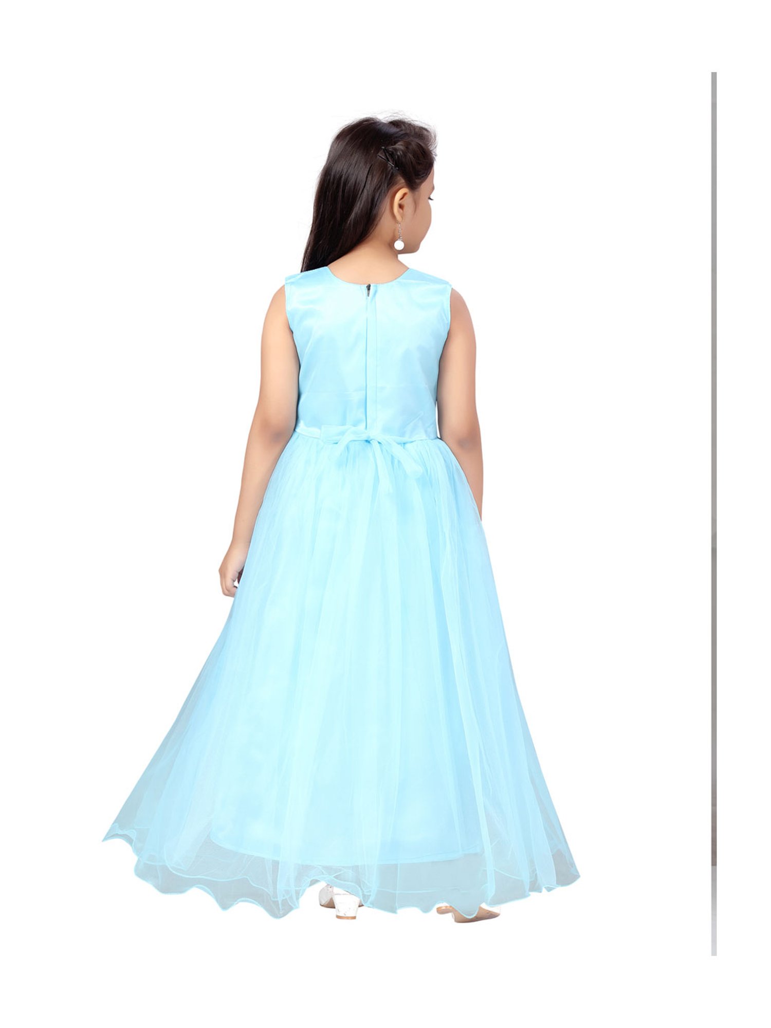 Aarika Kids Blue Embroidered Gown