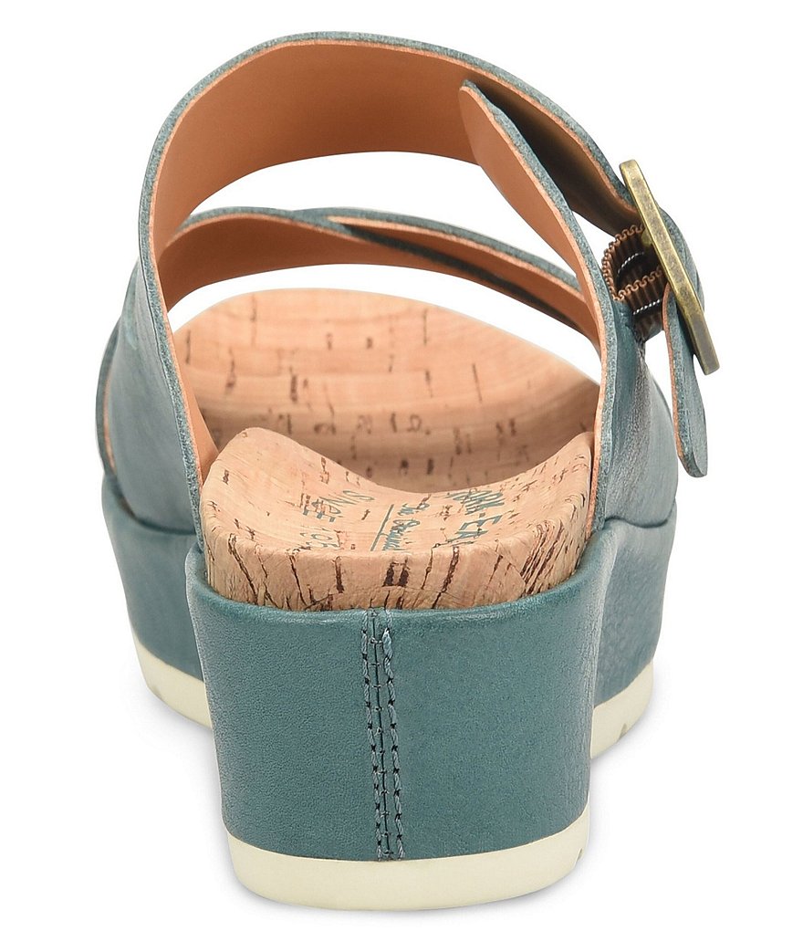 Kork-Ease Callie Leather Platform Wedge Slide Sandals