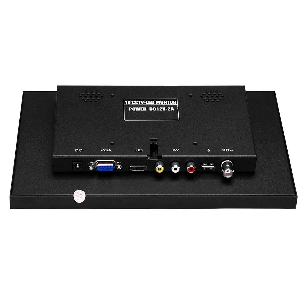 10 Inch IPS CCTV Monitor HDMI Display, EYOYO 1080x600 HD Portable LCD Monitors Screen with HDMI/AV/VGA/USB/BNC Input for PC/DVR/DVD/Home Office Surveillance Secure System Built-in Dual Speakers