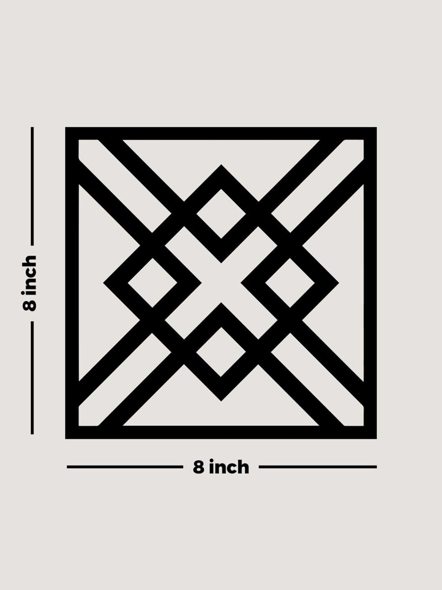 Art Street Black Mdf Jharokha Jali Square Hanging Ornaments Wall Art - Set of 4