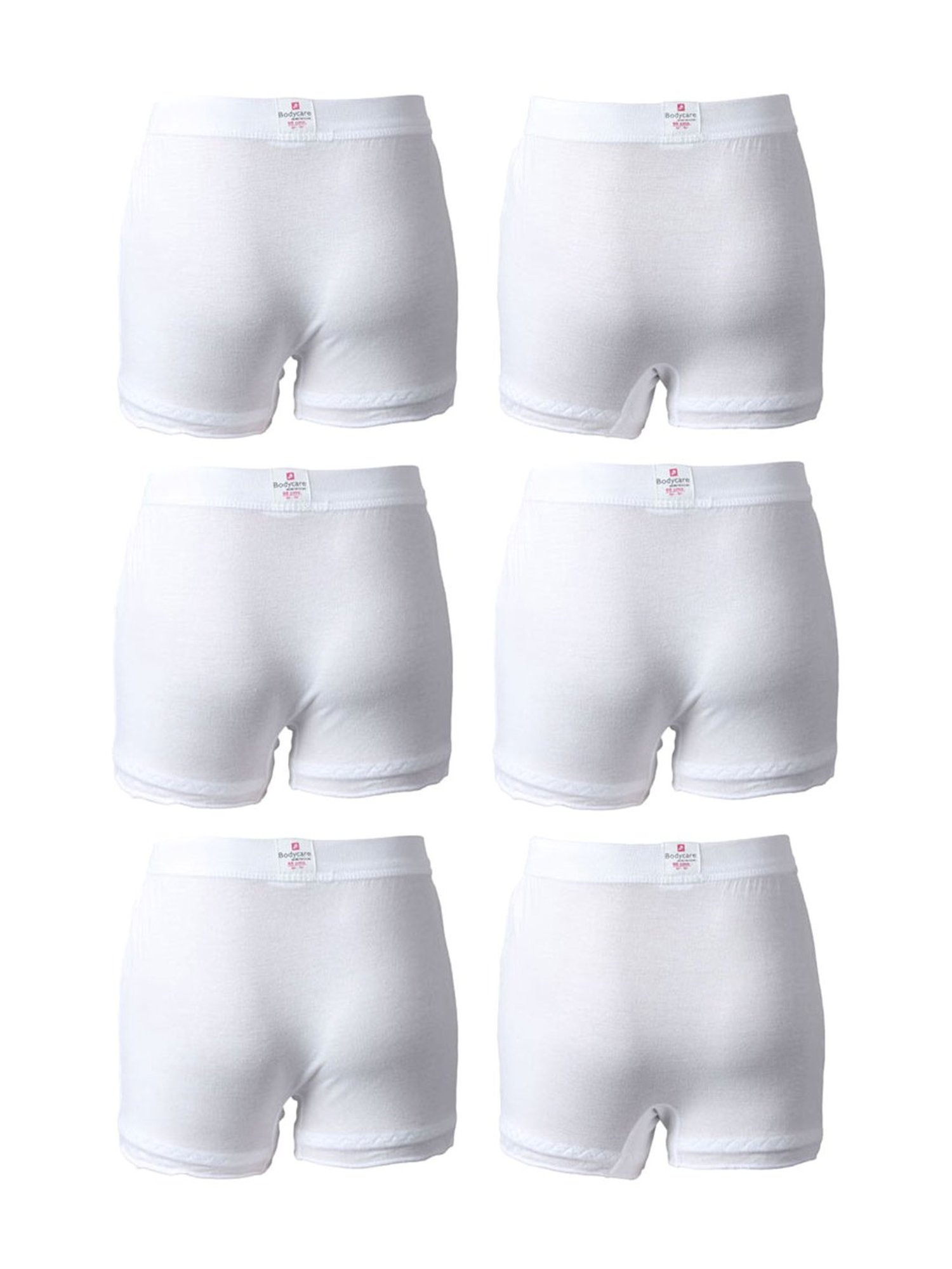 Bodycare Boys White Cotton Printed Bloomers (Pack of 6)