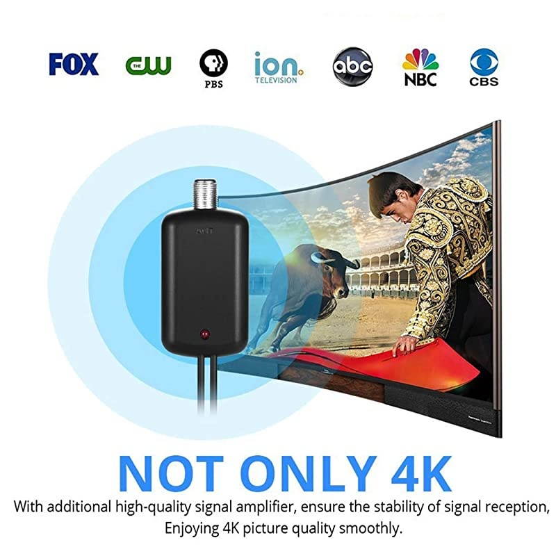 TV Antenna for Digital TV Indoor Amplified HD Digital TV Antenna with 120 Miles Long Range Support 4K 1080P for Indoor with Powerful HDTV Amplifier W222