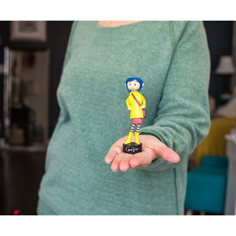 Surreal Entertainment Coraline in Rain Coat PVC Bobble Figure | 5 Inches Tall