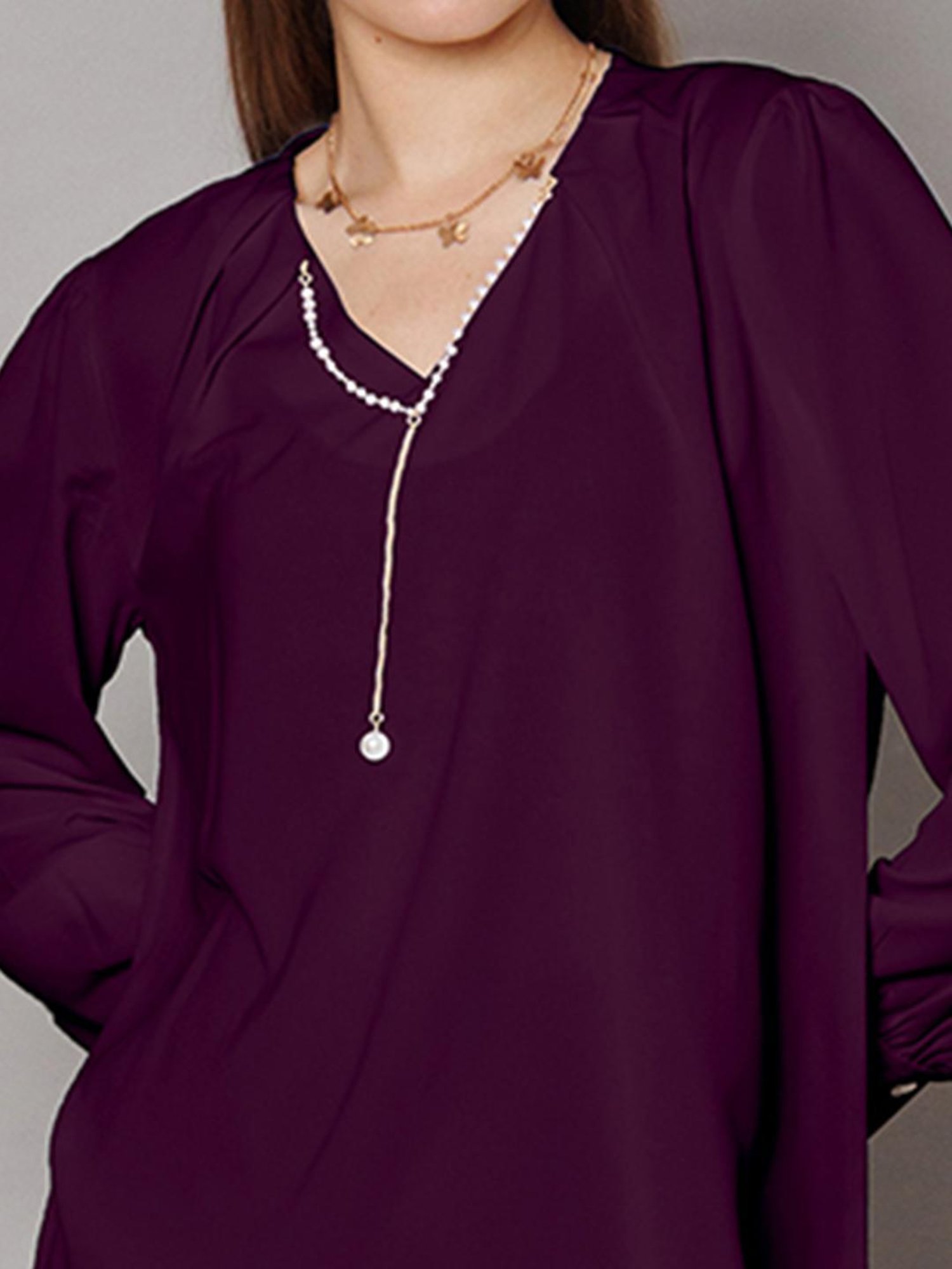 Zink London Purple Embellished Top