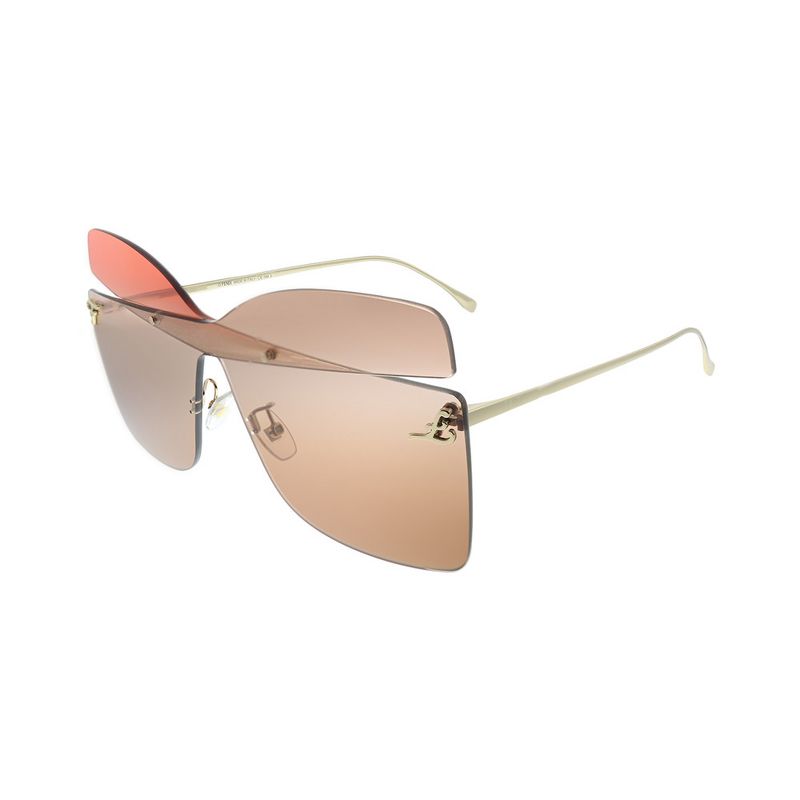 Fendi Karligraphy FF 0399 G63 Womens Butterfly Sunglasses Opal Peach 99mm