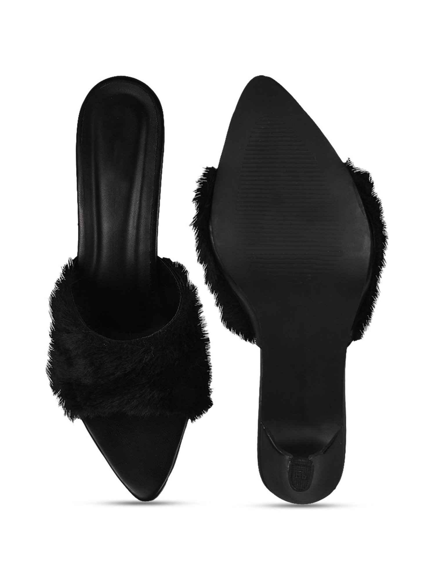 The White Pole Women's Black Casual Stilettos