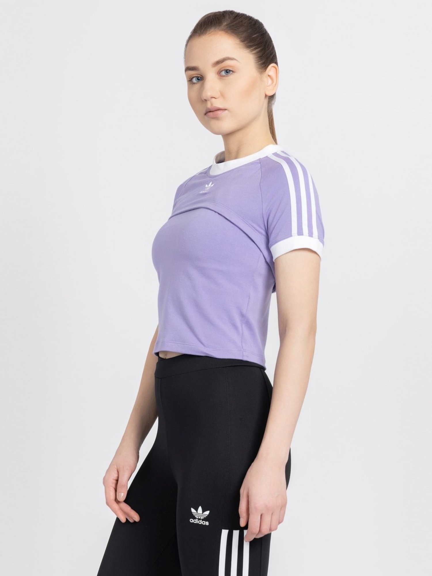 Adidas Originals Purple Cotton T-Shirt