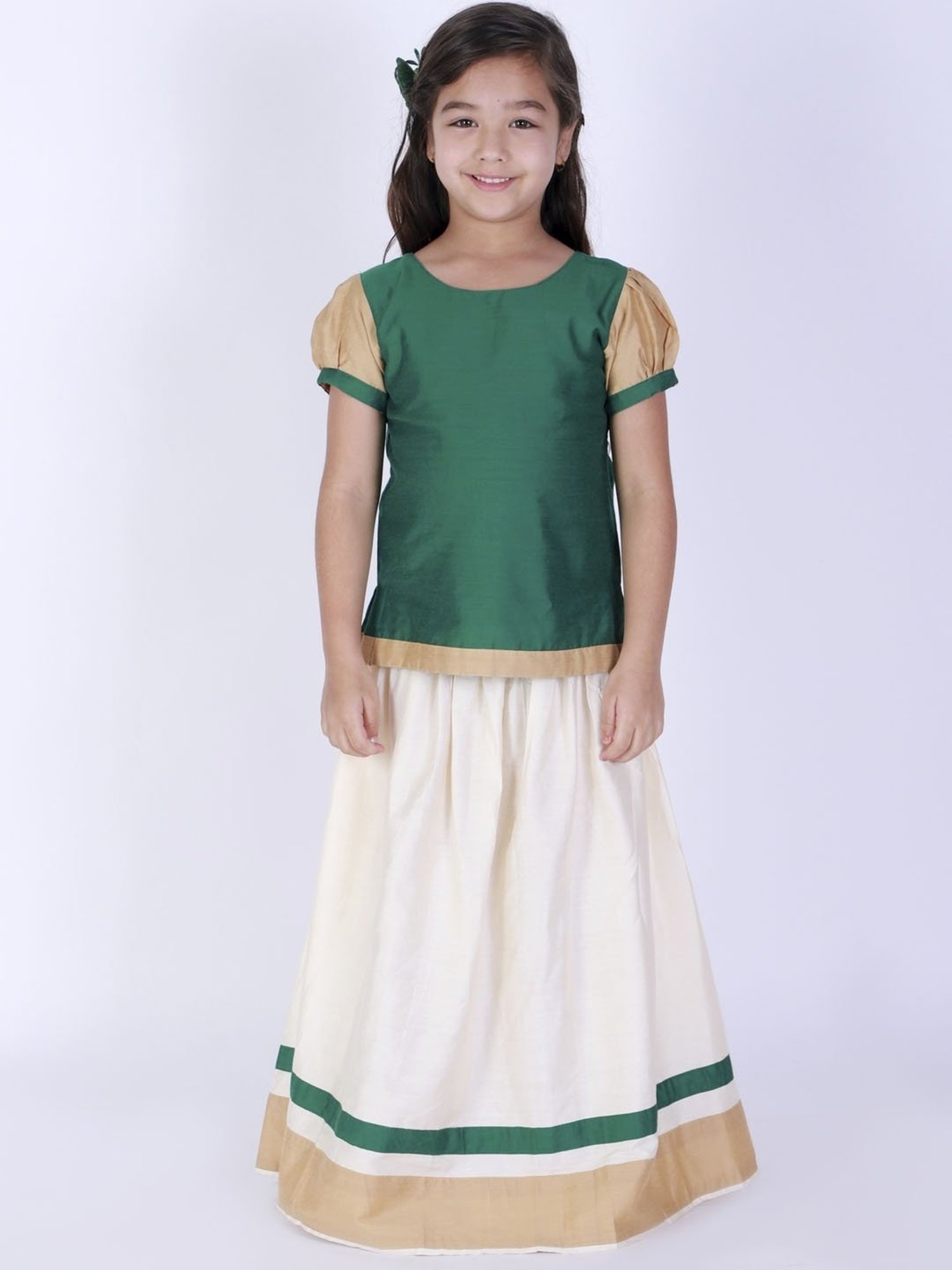 A Little Fable Kids Red & Beige Embellished Lehenga Choli