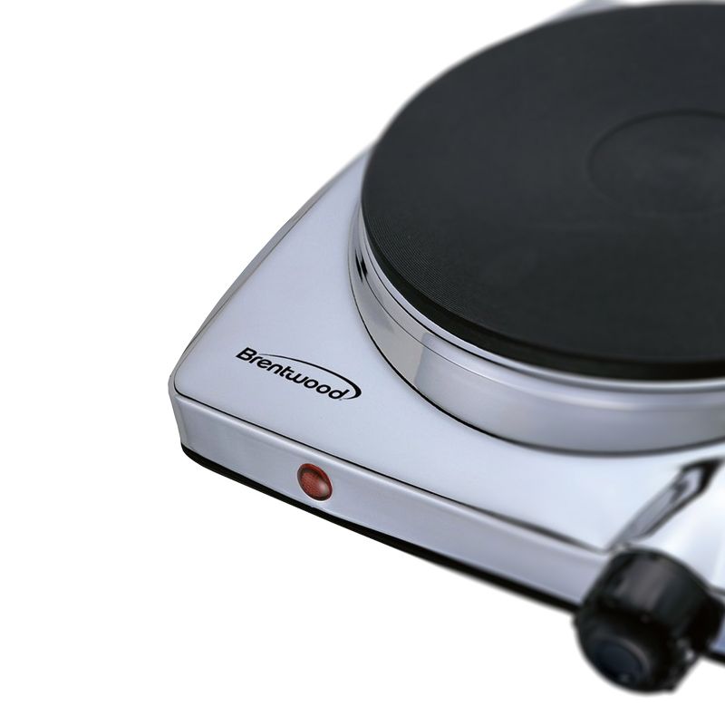 Brentwood Electric 1000W Single Hotplate in Chrome Finish