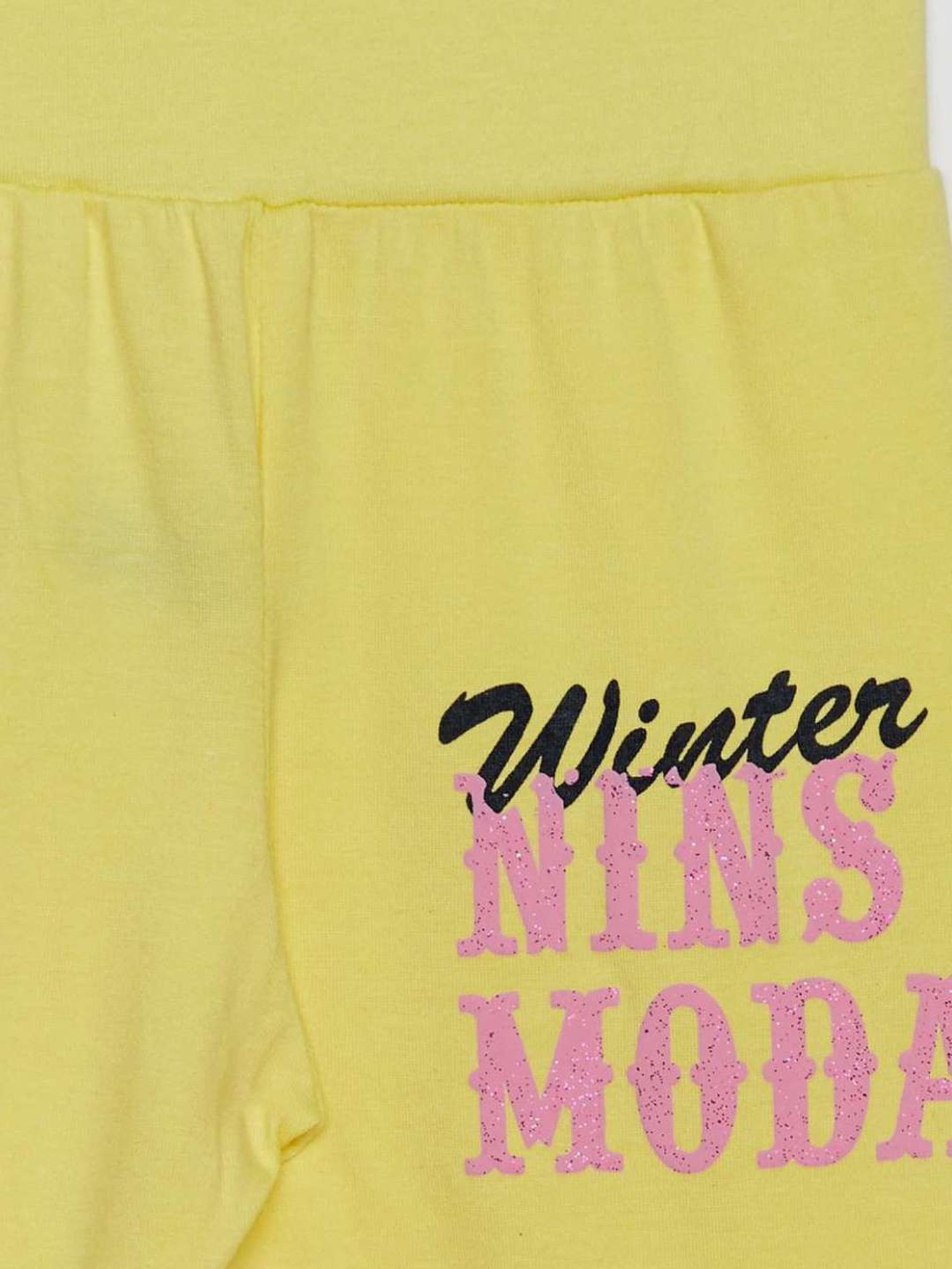 NINS MODA Kids Yellow Printed Leggings