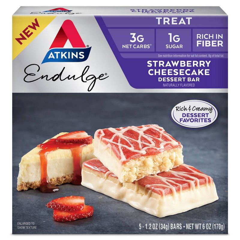 Atkins Endulge Desert Bar - Strawberry Cheesecake - 5ct