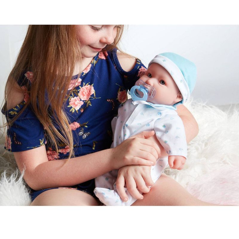 JC Toys La Baby 16" Baby Doll - Blue Outfit with Pacifier