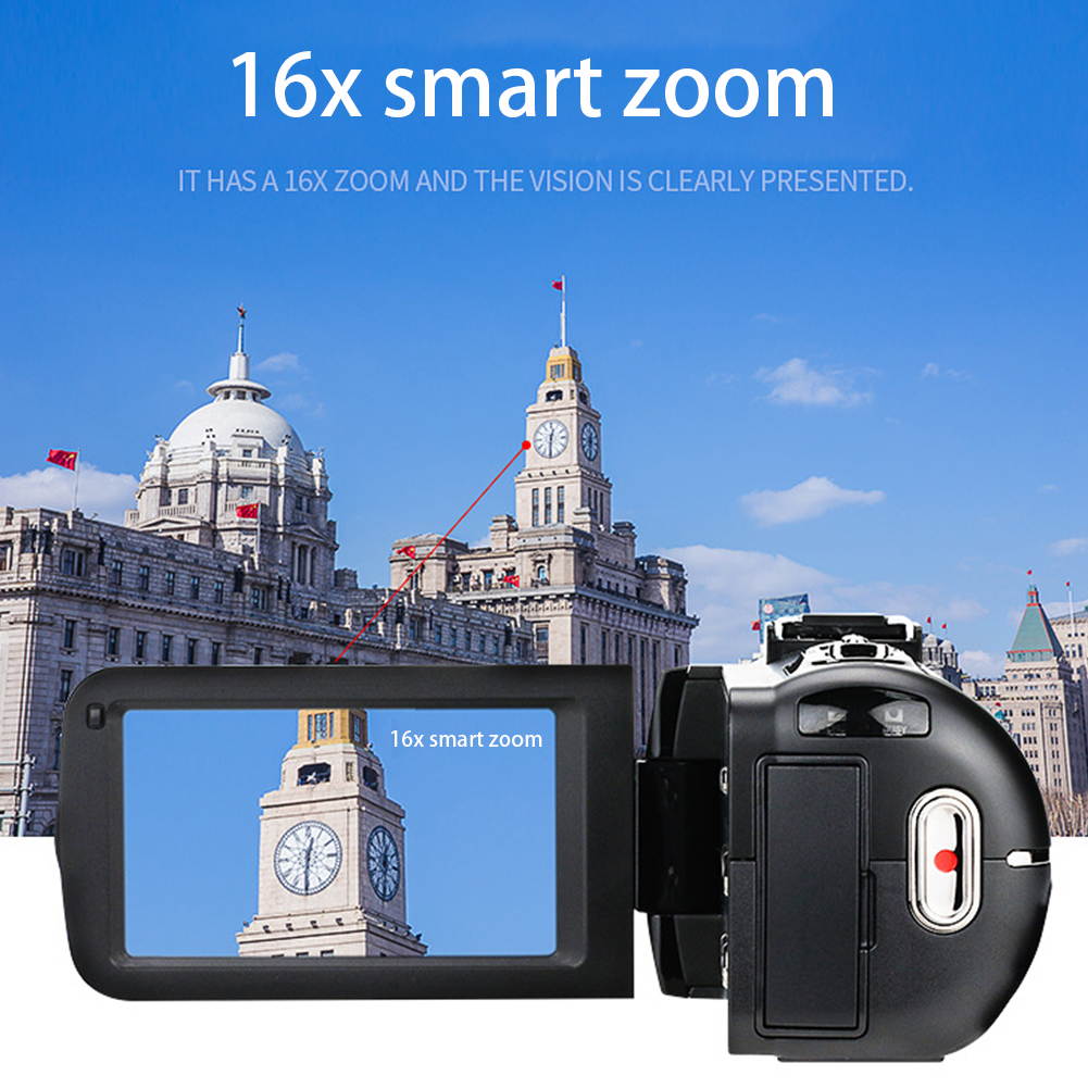 1080P Camcorder 2.7K Video Camera Full HD Wifi 30MP Vlogging Camera with Microphone Remote Control Camcorder Rotatable Touch Screen and Webcam Function