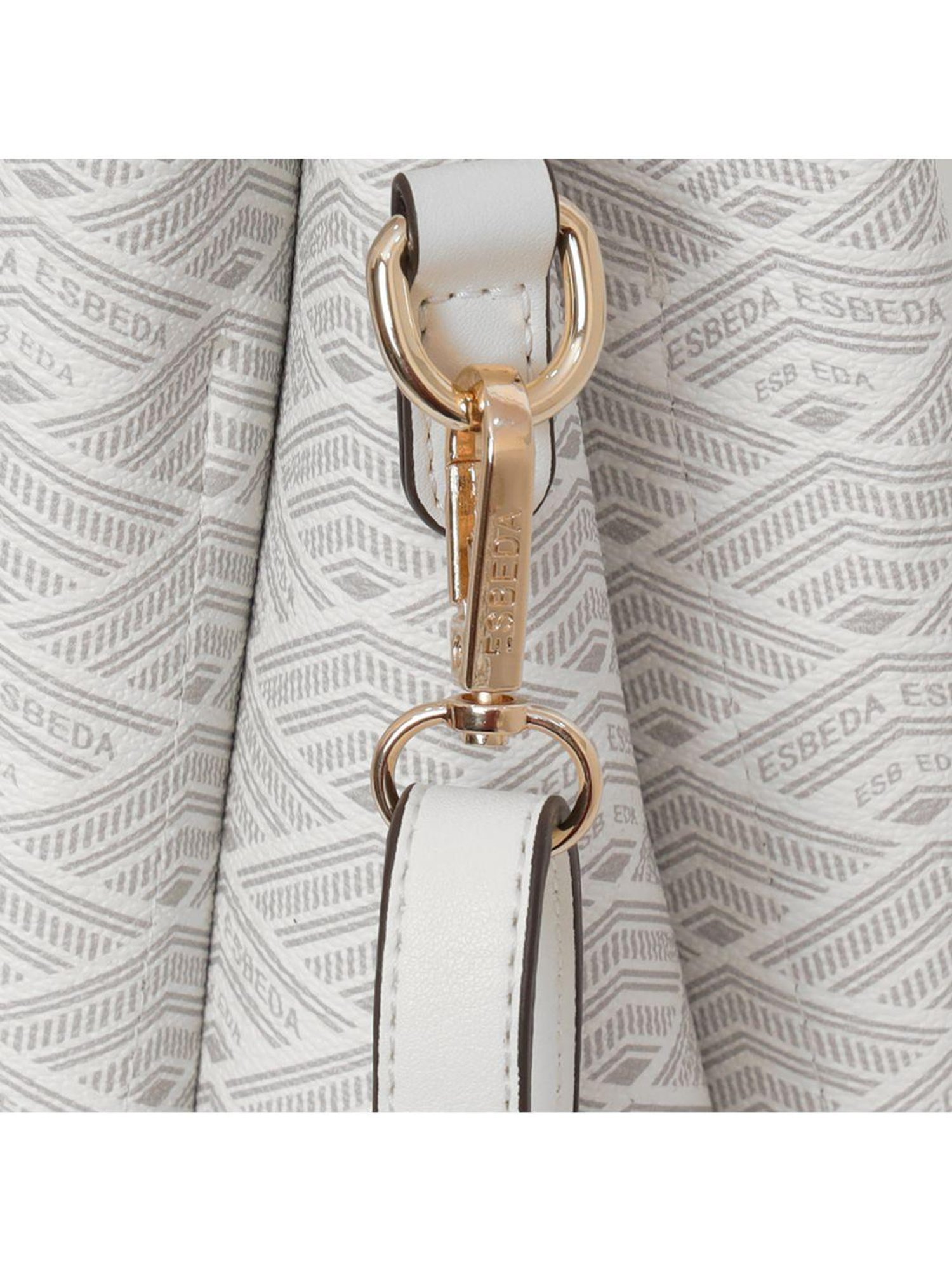 Esbeda Off-White PU Printed Handbag