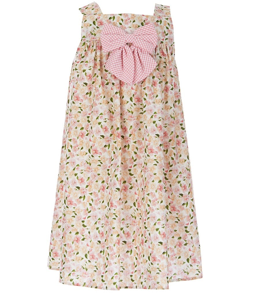 Laura Ashley Little Girls 2T-6X Seersucker-Bow Ditsy Floral Poplin Dress