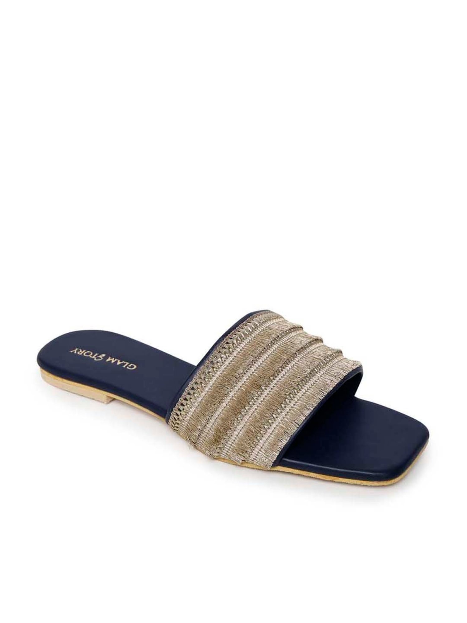 Glam Story Women's Gold Ethnic Sandals