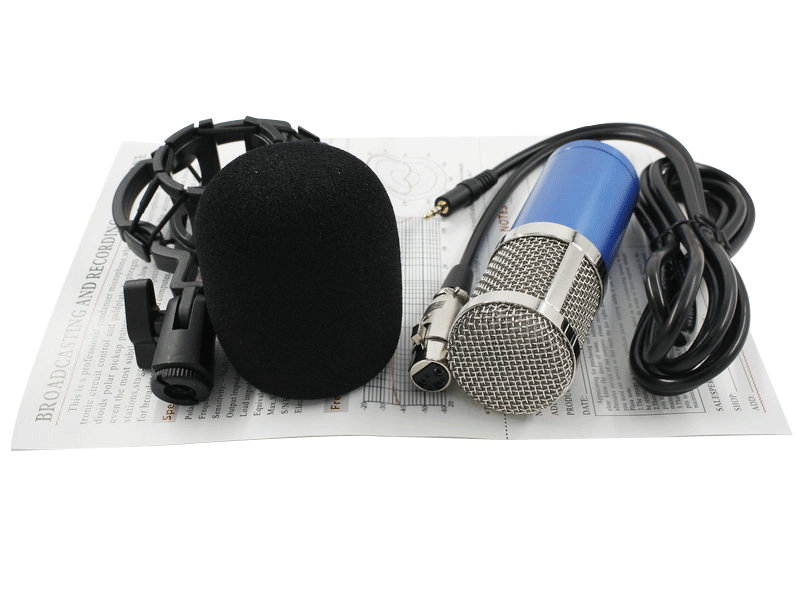 BM-800 Condenser Microphone, Cardioid Studio Recording Microphone with Shock Mount, XLR Cable